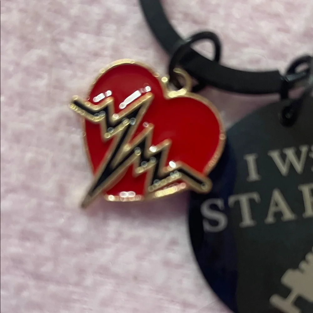 Keychain with Heart Charm -New